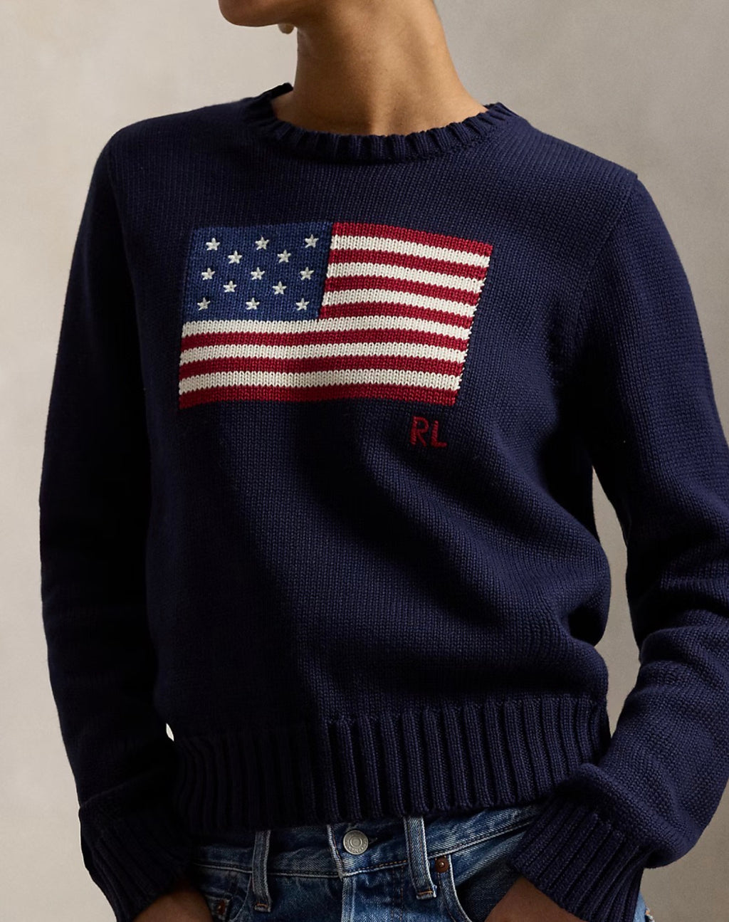 RALPH LAUREN - Flag Navy Blue Jumper