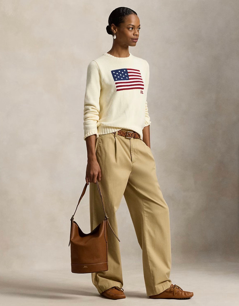 RALPH LAUREN - Flag White Jumper